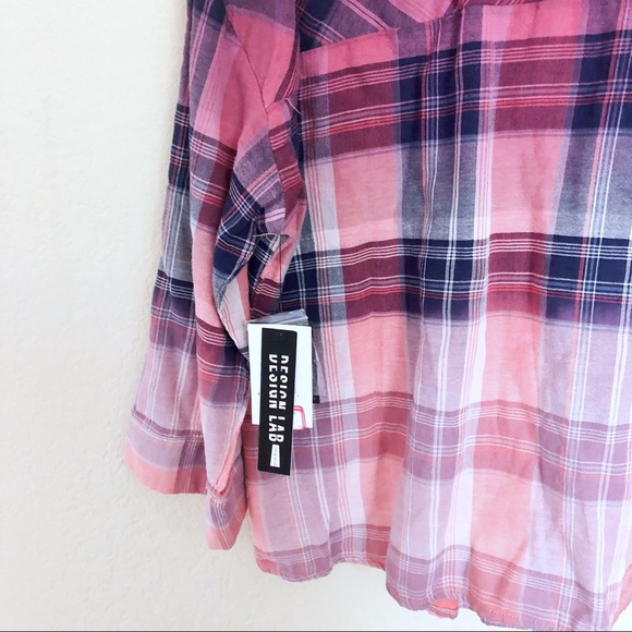 NWT Lord & Taylor Pink Plaid Button-down Shirt - Picture 6 of 6